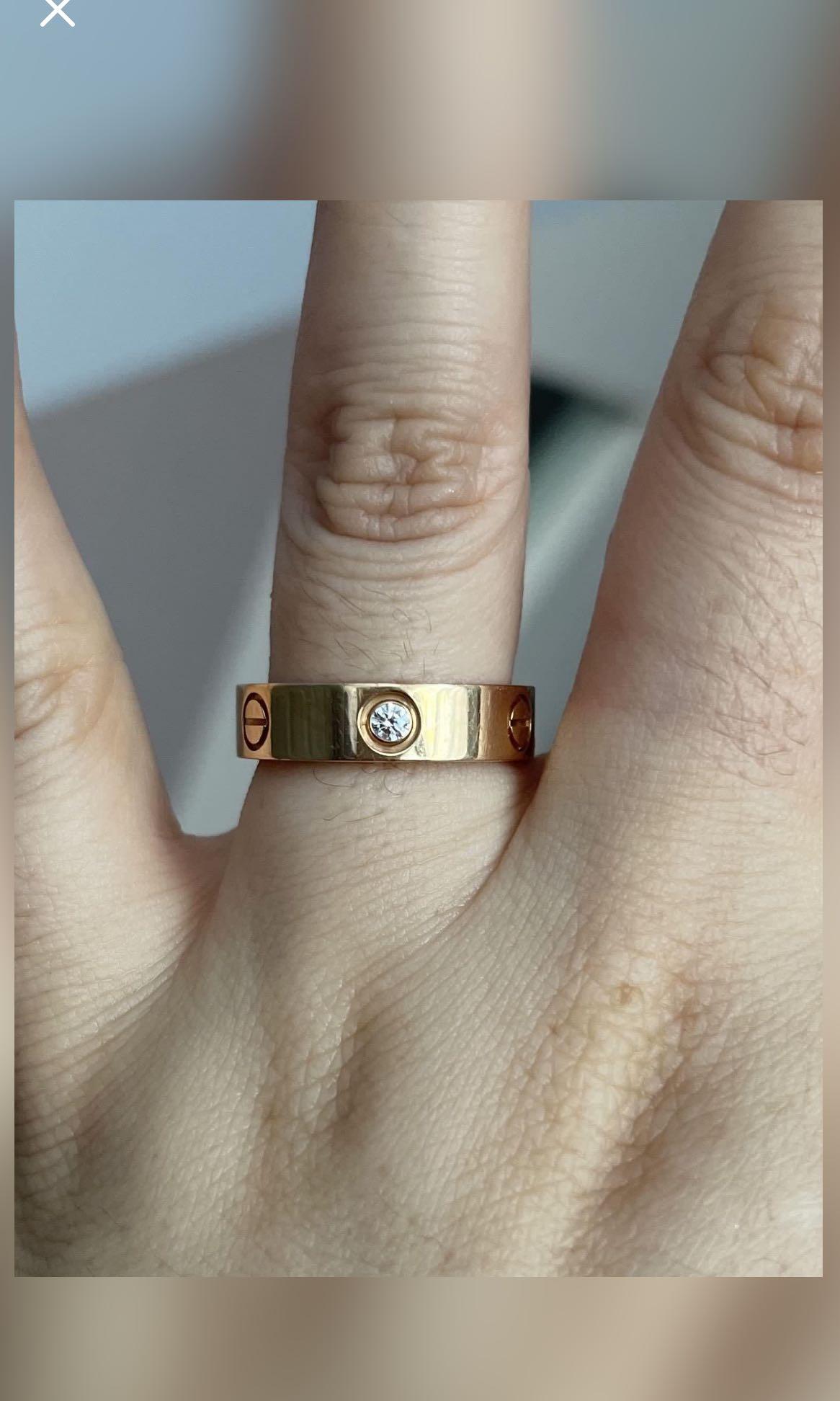 Cartier love ring 3 diamond rose gold sales