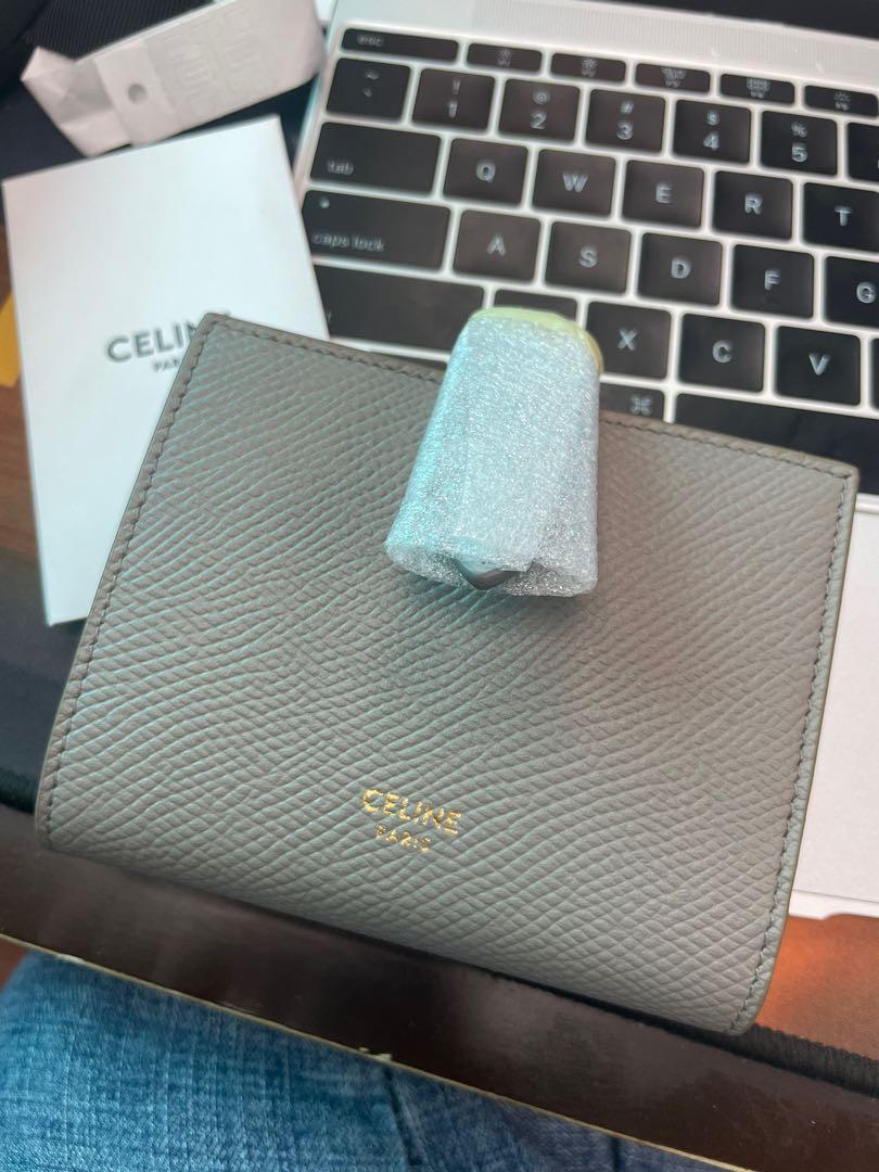 Celine SMALL STRAP WALLET IN BICOLOUR GRAINED CALFSKIN PEBBLE