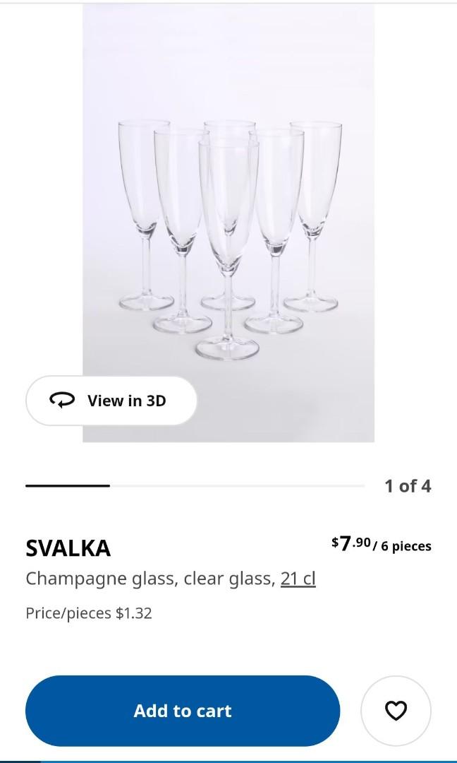 SVALKA Champagne flute, clear glass - IKEA
