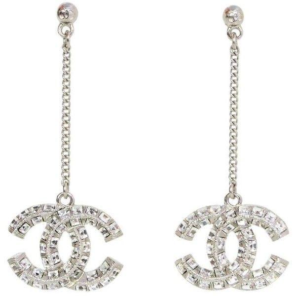 Chanel CC Dangle Drop Earrings with Diamond Rhinestones, Luxury