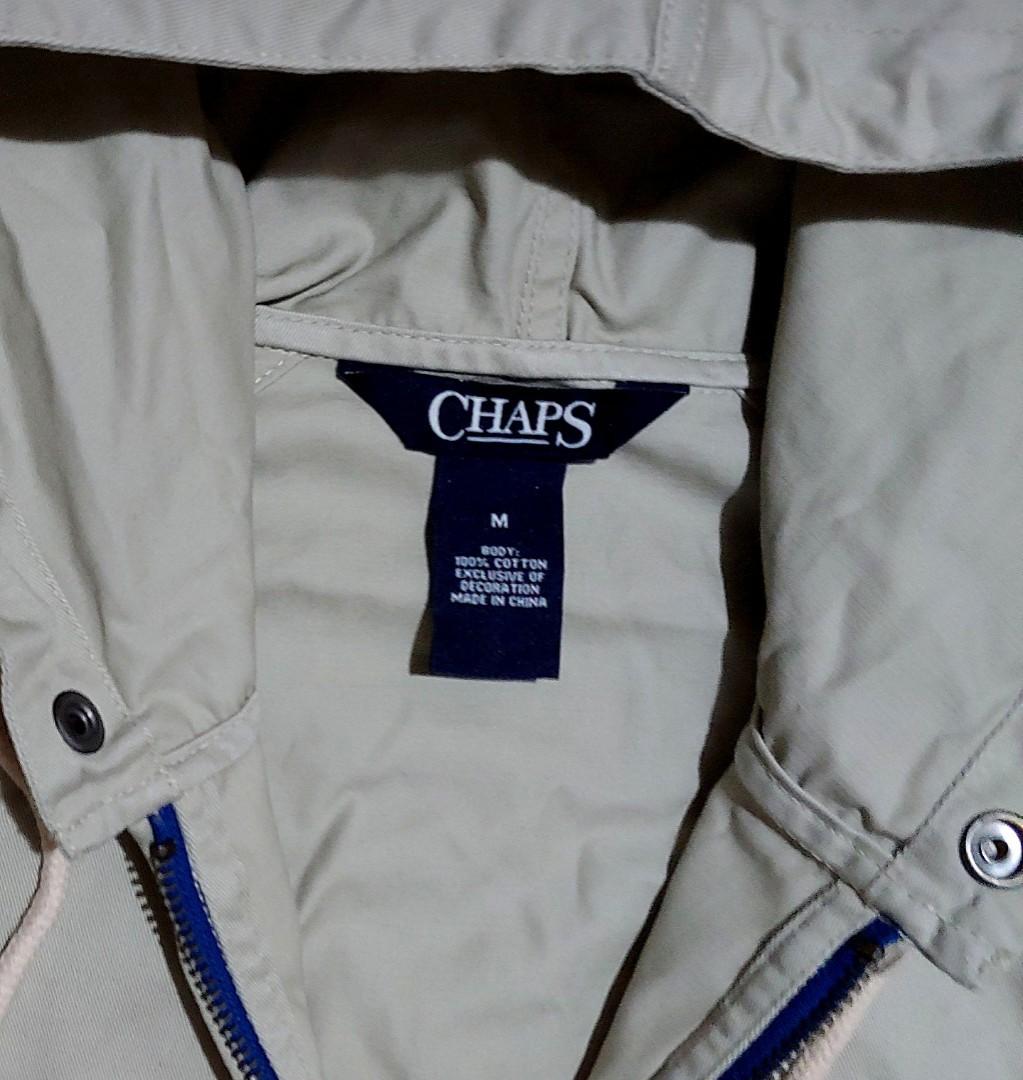 CHAPS Beige Zip Hoodie Windbreaker Trench Coat Jacket 米色有帽長袖