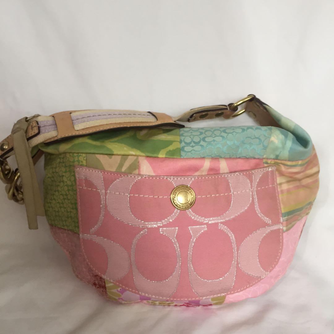 Coach Multi Color Pastel Patchwork Shoulder Bag Luxury Bags