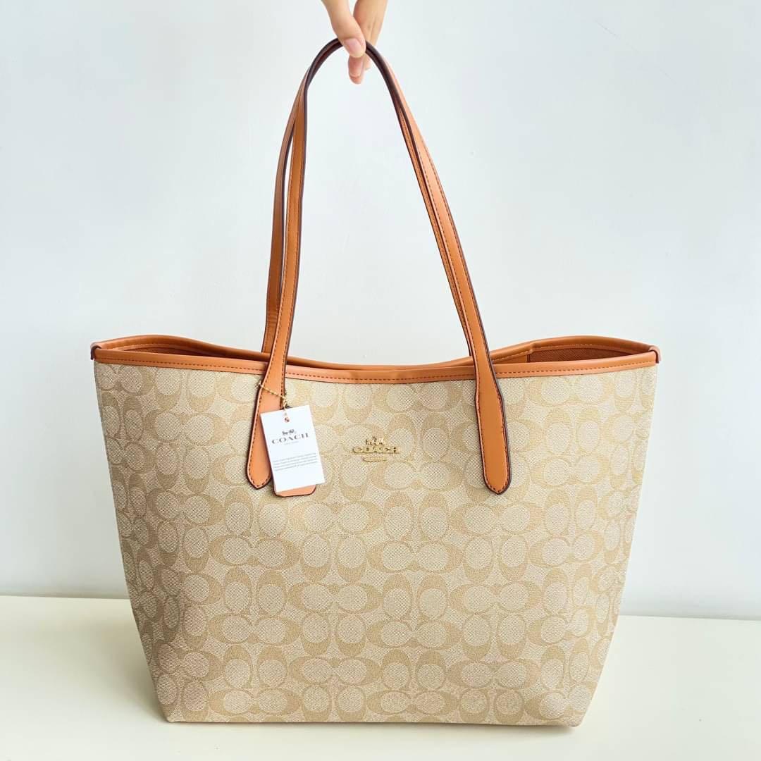 coach tote bag beige