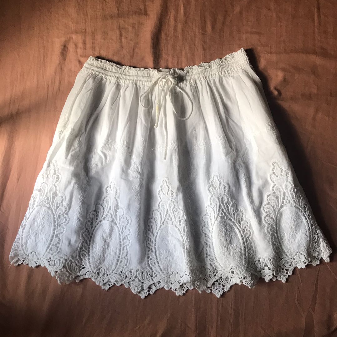 RUSH! Cottage Core / Fairy Core Joe Fresh White Lace Skirt, Women's ...