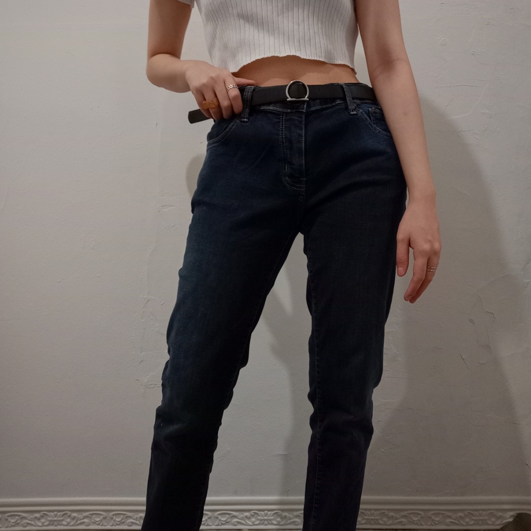 Dark Mom Jeans, Fesyen Wanita, Pakaian 
