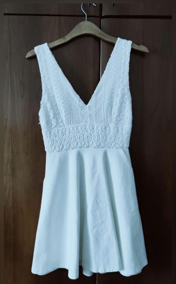 chinese dress ladies Adorable Muse Ruffled Lace Skater Dress