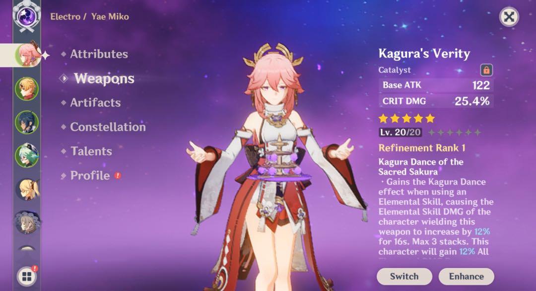 Genshin Impact Solo Yae Kagura S Verity Video Gaming Video Games Others On Carousell
