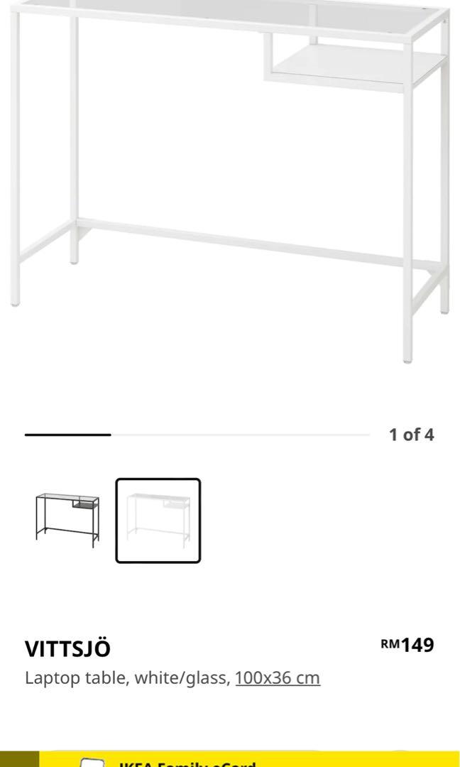 IKEA Glass Laptop Table, Home & Furniture, Furniture on Carousell