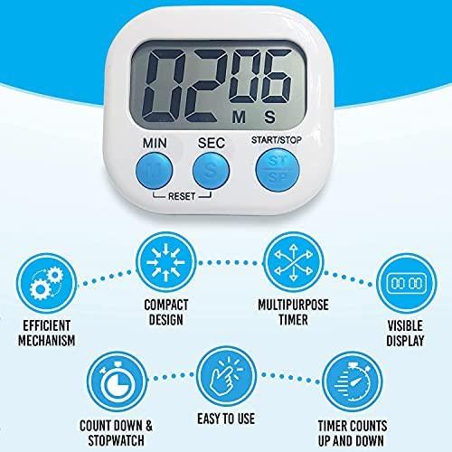Kitchen Timer, Digital Visual Timer Magnetic Clock Stopwatch