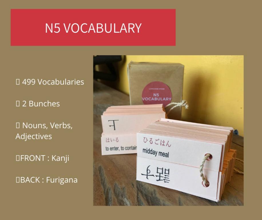 JLPT N5 FLASHCARDS BUNDLES!!! (TAKE 6), Hobbies & Toys, Toys & Games on