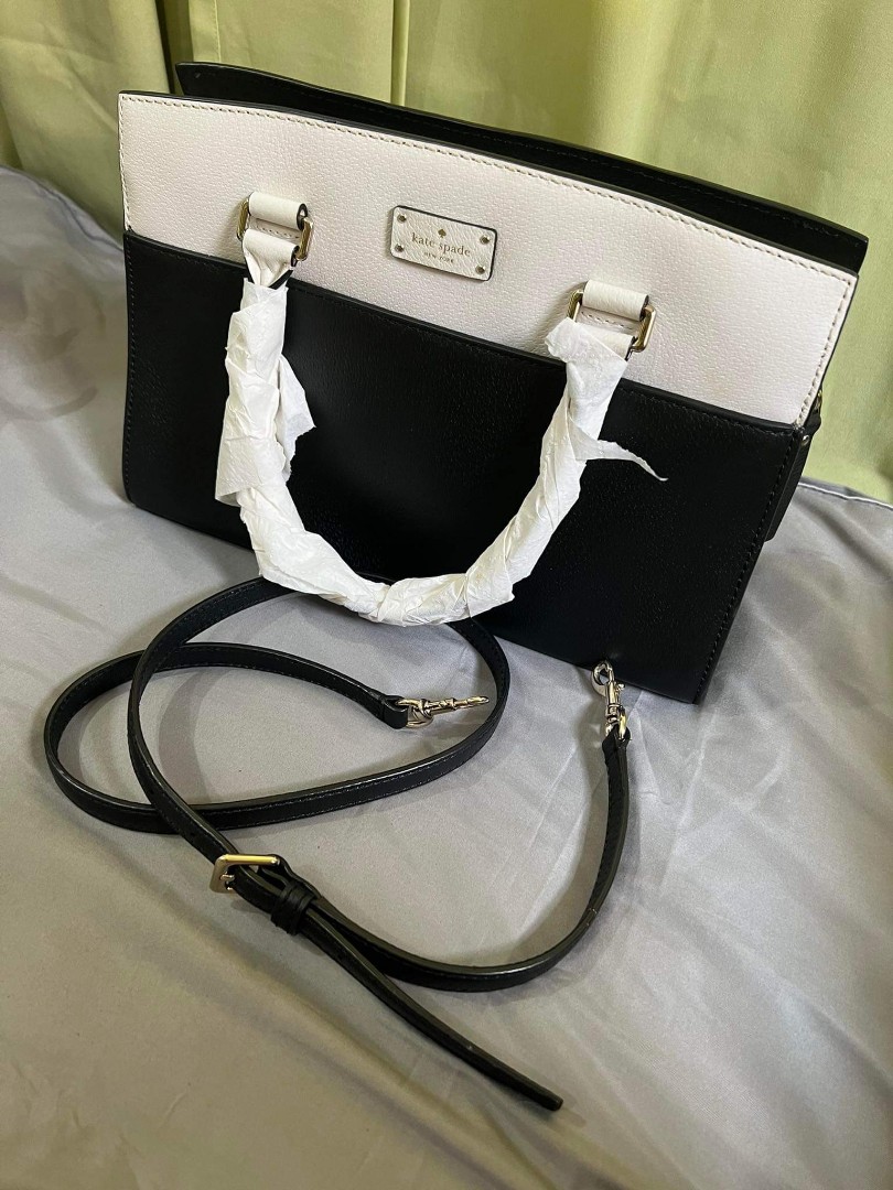 Kate spade black white two way handbag cross body sling bag Luxury Bags Wallets on Carousell