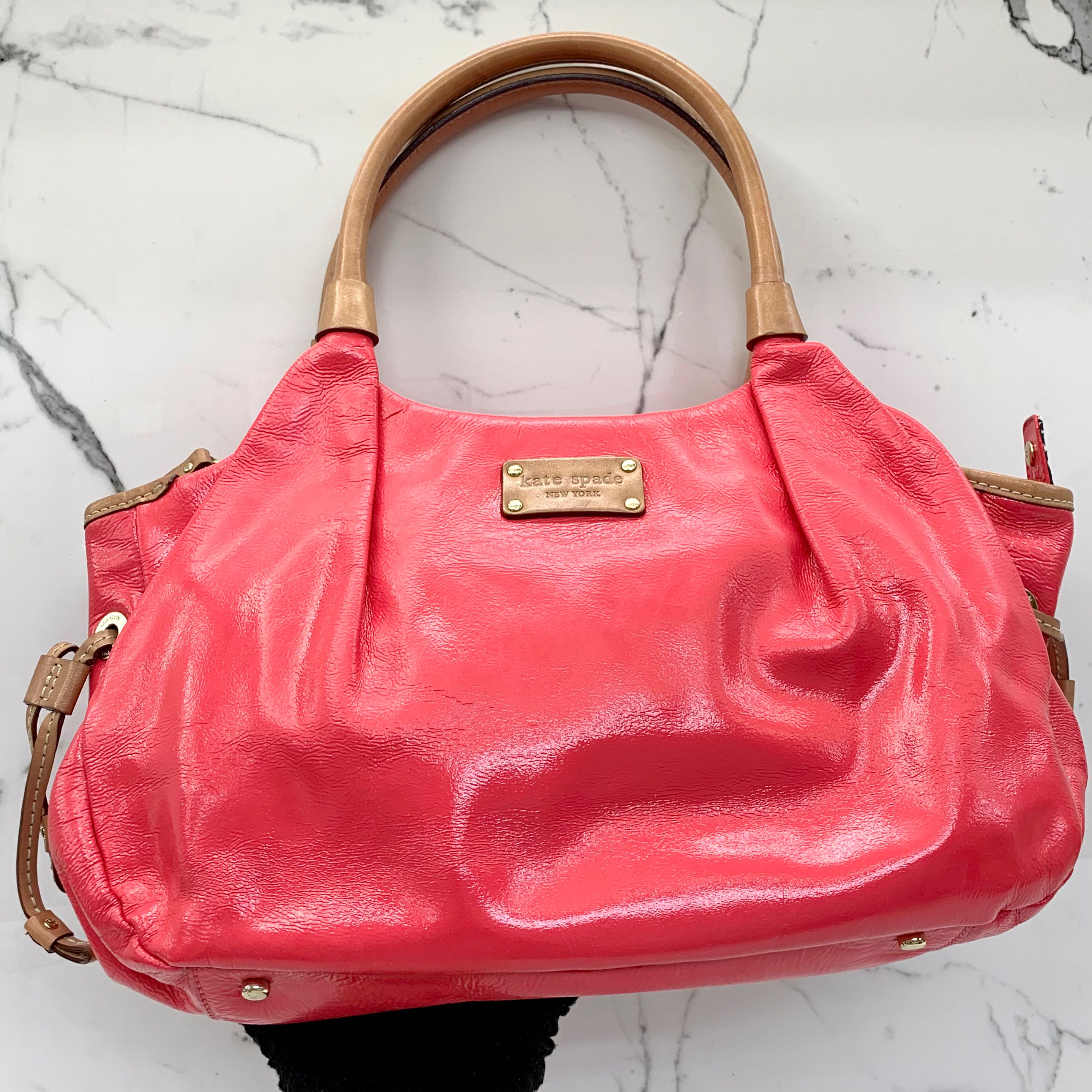 Kate spade red patent leather tote store