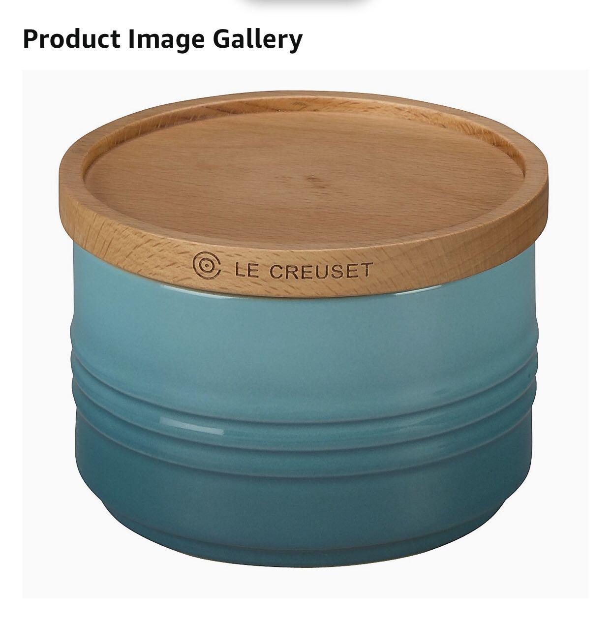 Ready Stock ] Le Creuset Stoneware Canister with Wood Lid, 12 ...