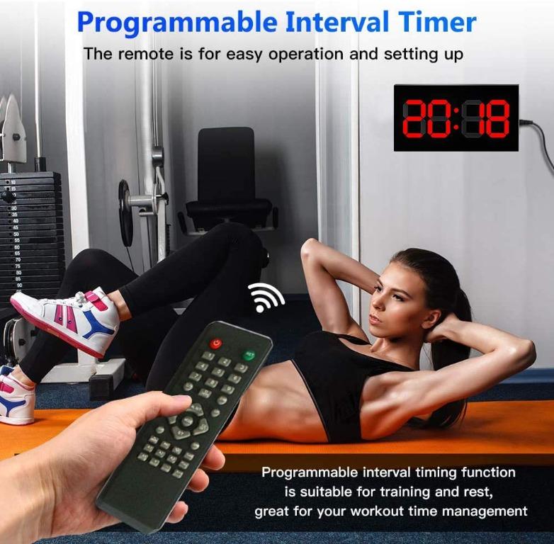 LED Programmable Wall Clock Digital Display GYM Timer Wall 14 inch ...