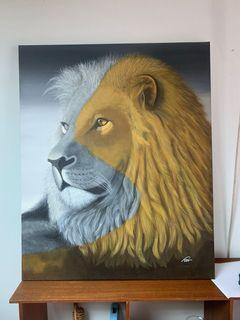 Lion Oil Painting  - Dual color