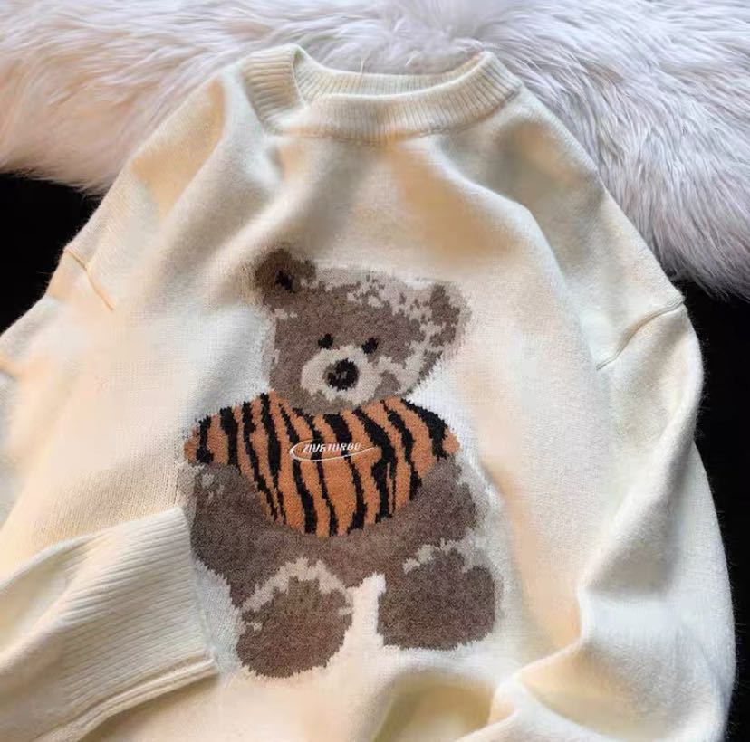 White sales teddy sweater