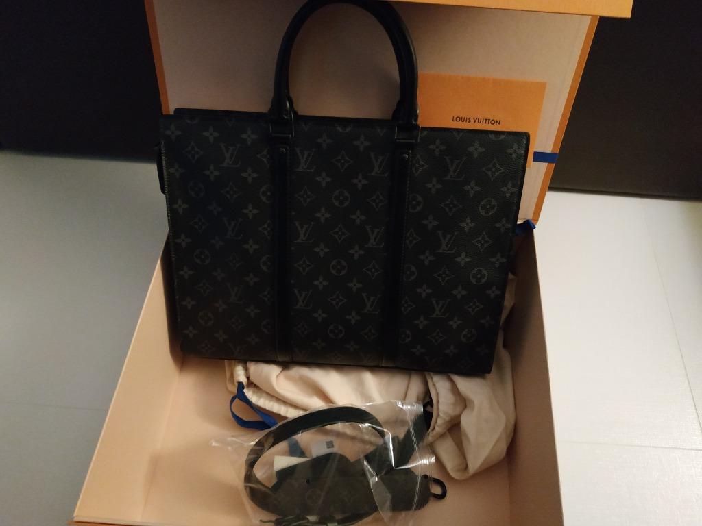 Louis Vuitton LV Unisex Sirius Briefcase Black Damier Infini Onyx