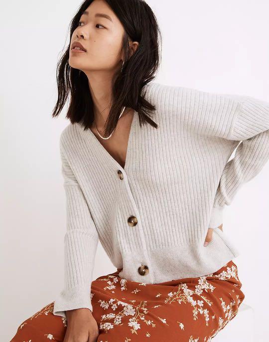 madewell cameron ribbed cardigan