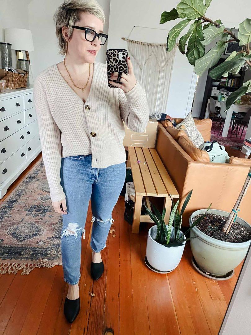 BNWT Madewell Cameron Ribbed Cardigan L Women s Fashion Tops