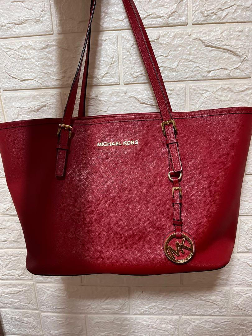 Michael Kors Red Tote bag, Luxury, Bags & Wallets on Carousell