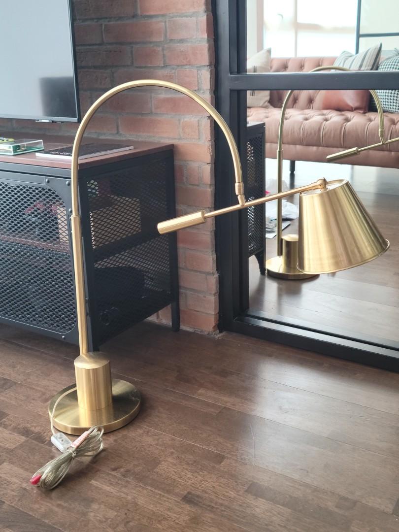 Modern Brass/Gold Table and Desk Lamp (Category: Lighting) located in San Juan City. Submitted by charlesbyuri (Listing ID 1143919894, Image 3). Description: Modern Gold Study Table and Desk Lamp. Bulb not included.
