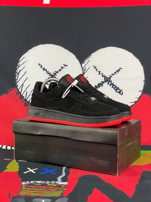 NIKE AIR FORCE 1 LOW VT PRM SUEDE BLACK RED Men s Fashion