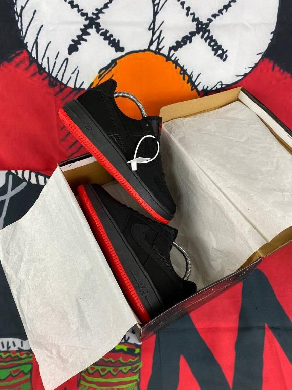 NIKE AIR FORCE 1 LOW VT PRM SUEDE BLACK RED
