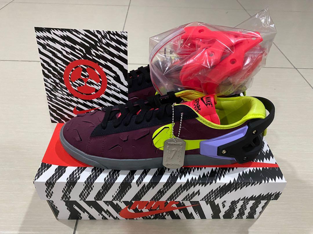 Nike x Acronym Blazer Low Maroon Lemon and Black