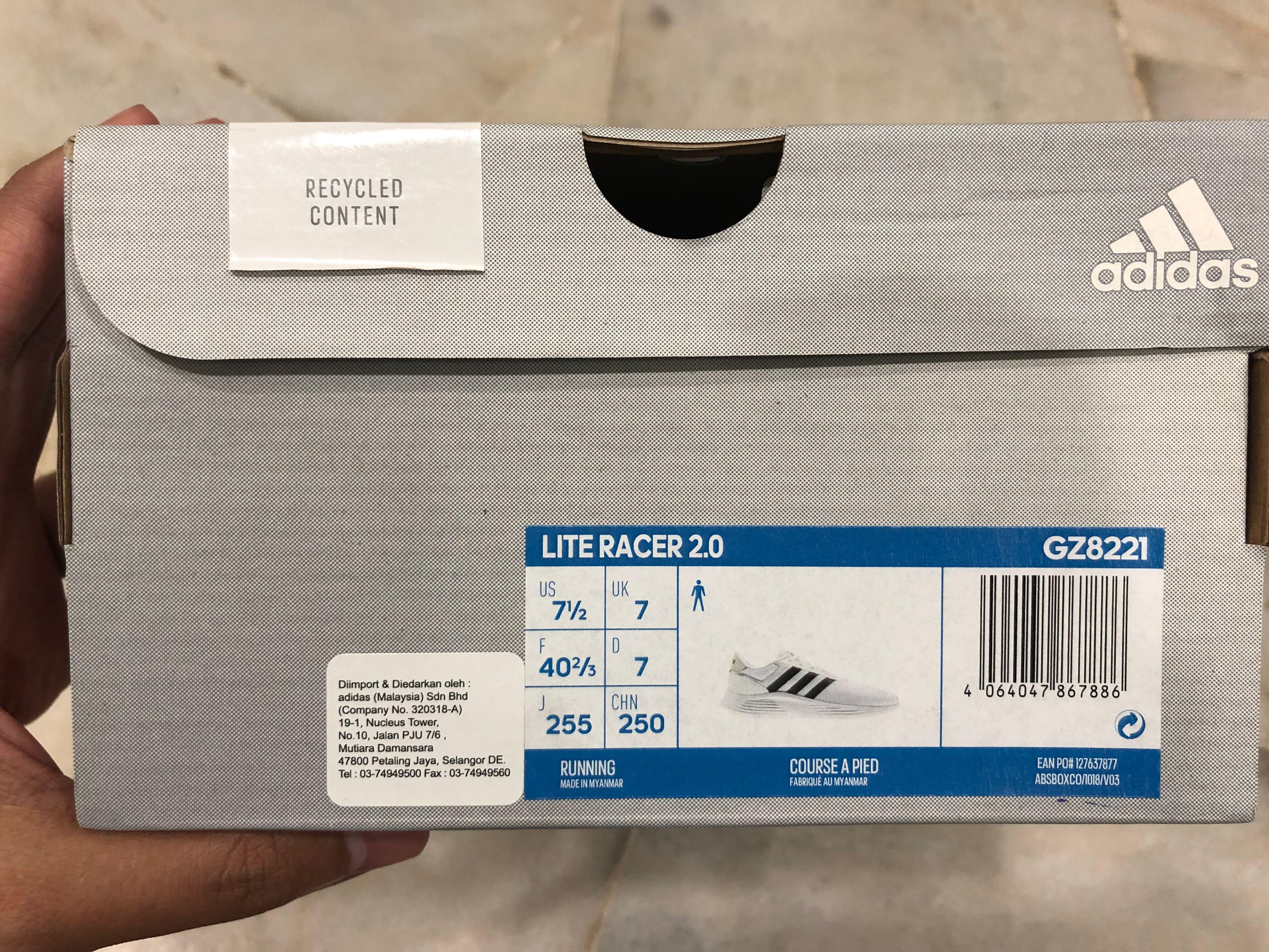Original adidas Lite Racer 2.0 Men s Fashion Activewear on Carousell