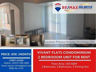 Pd0220 - vivant flats parkway alabang 2 bedroom unit for rent lease