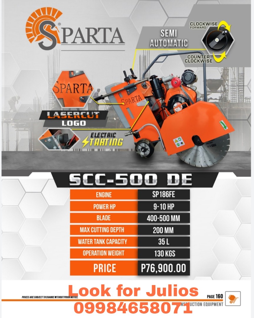 "SPARTA" Concrete Cutter Counter Clockwise 910HP, Commercial