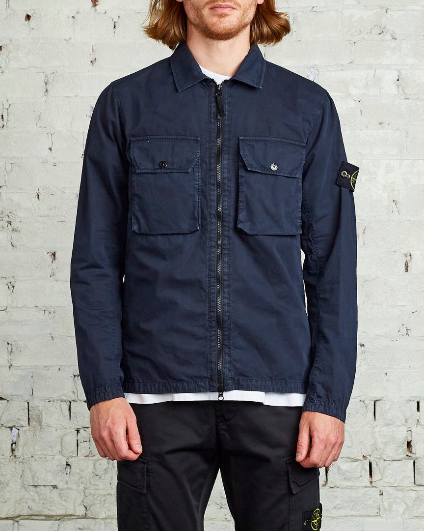 Navy Garment Dyed Overshirt 