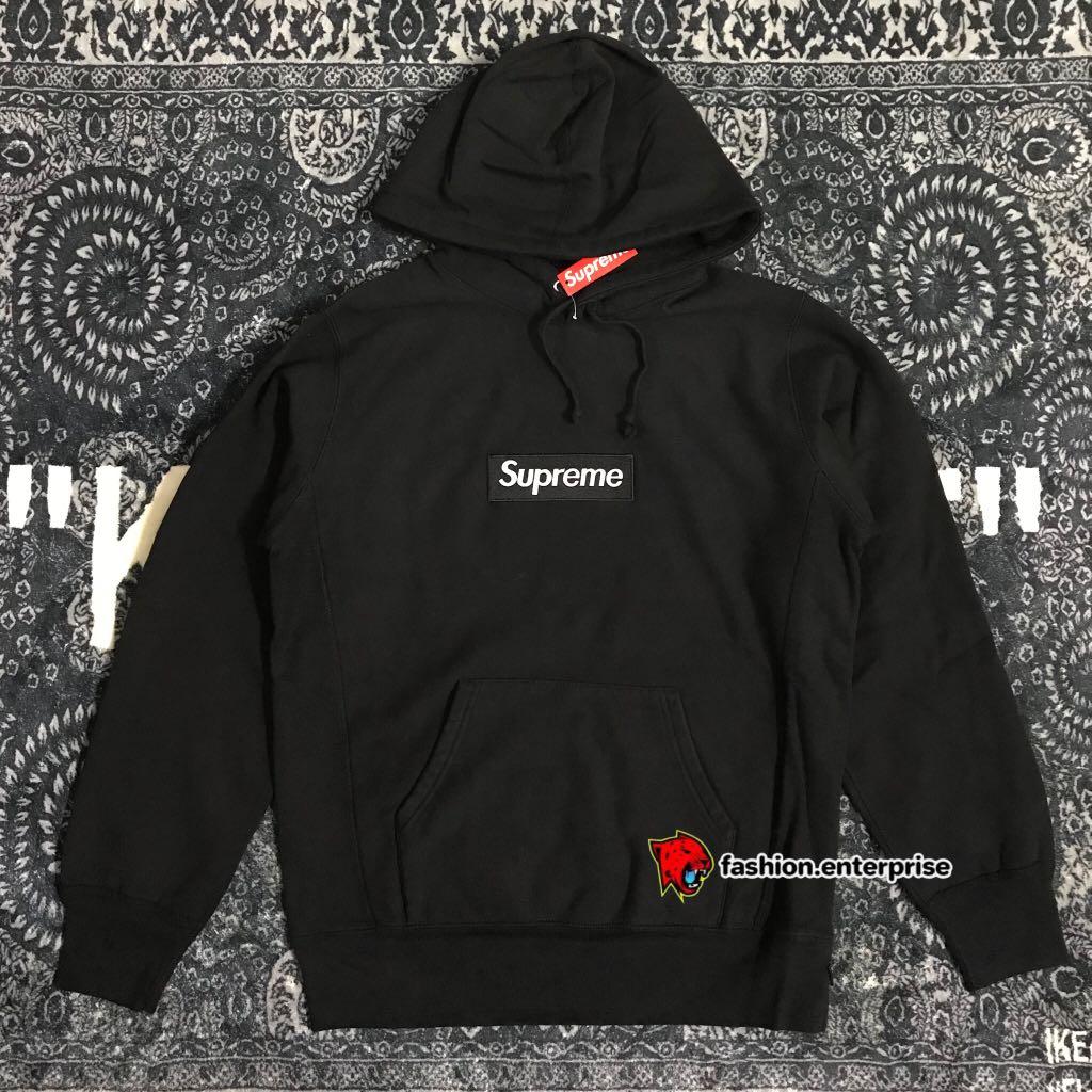 supreme box logo hoodie grey sweatshirt M fw16 