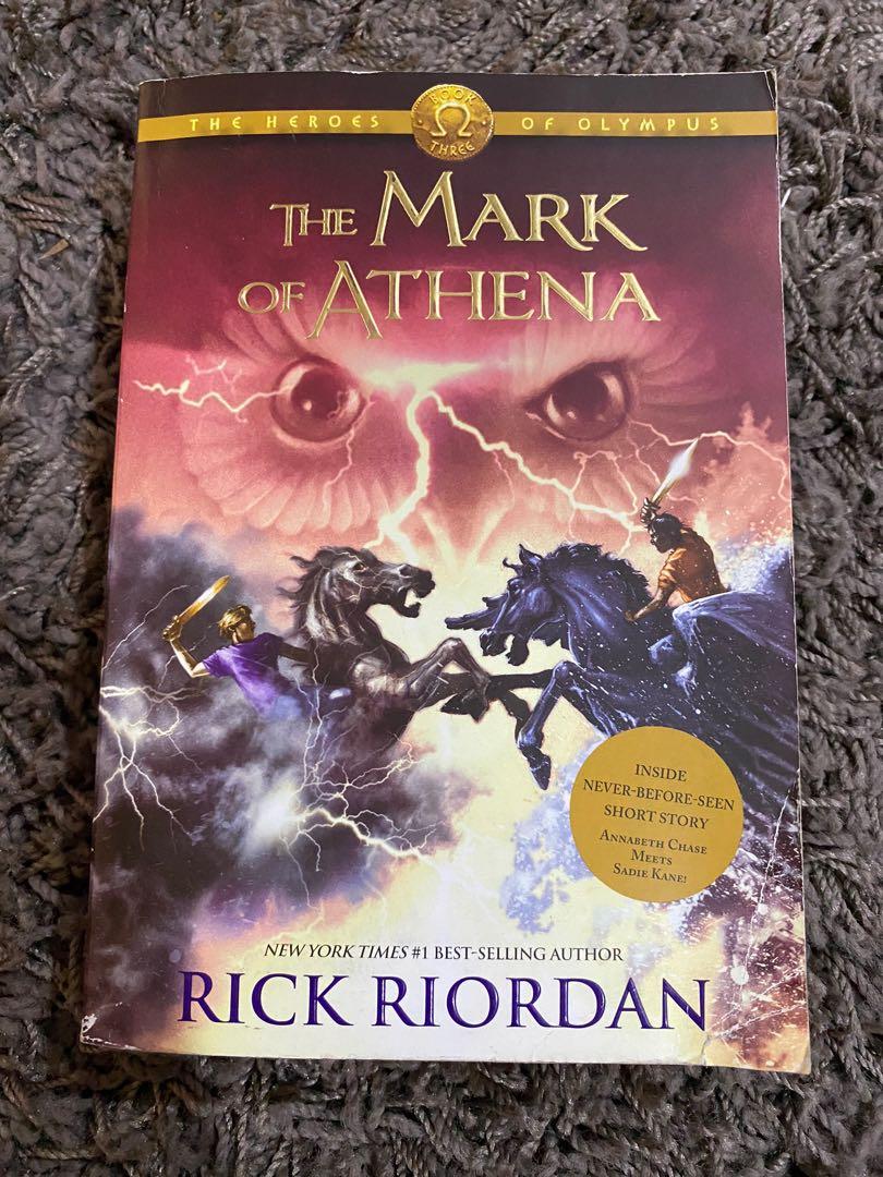 The Mark of Athena (Category: Storybooks) located in Paranaque City. Submitted by calaiscorner (Listing ID 1143960605, Image 1). Description: Pre-loved, with folds and dents on cover. MOP: Gcash, BPI, BDO .