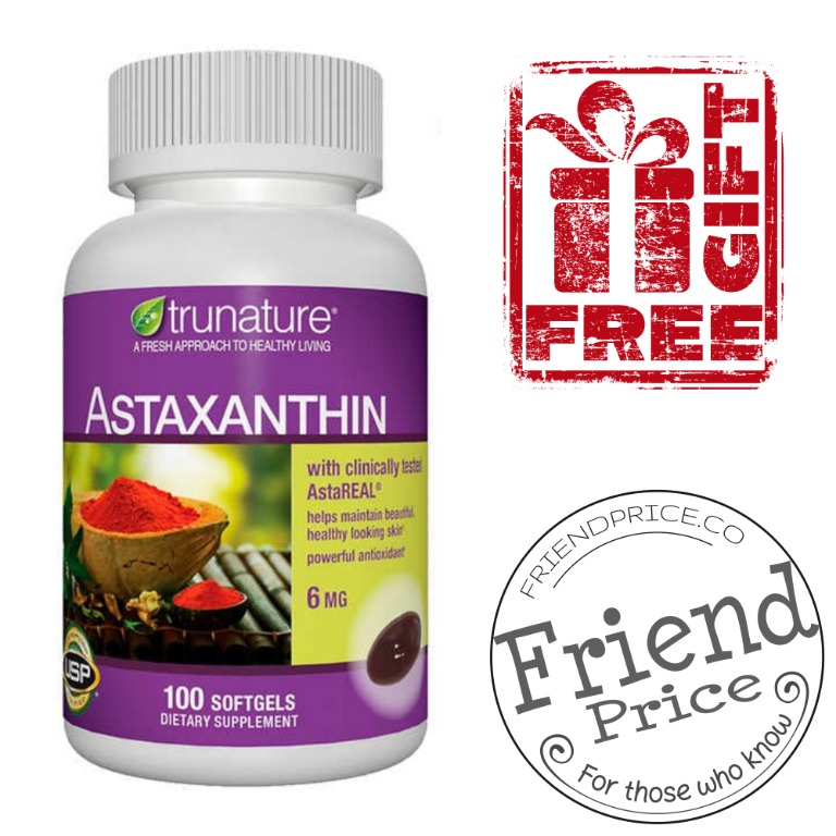 Clearance! Trunature Astaxanthin 6 mg, 100 Softgels (100 Day Supply) Expiry 12/2022, Health
