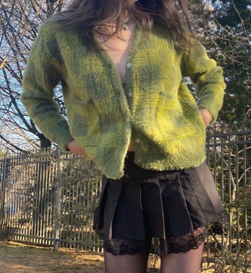 unif inspired green cardigan Women s Fashion Tops Longsleeves