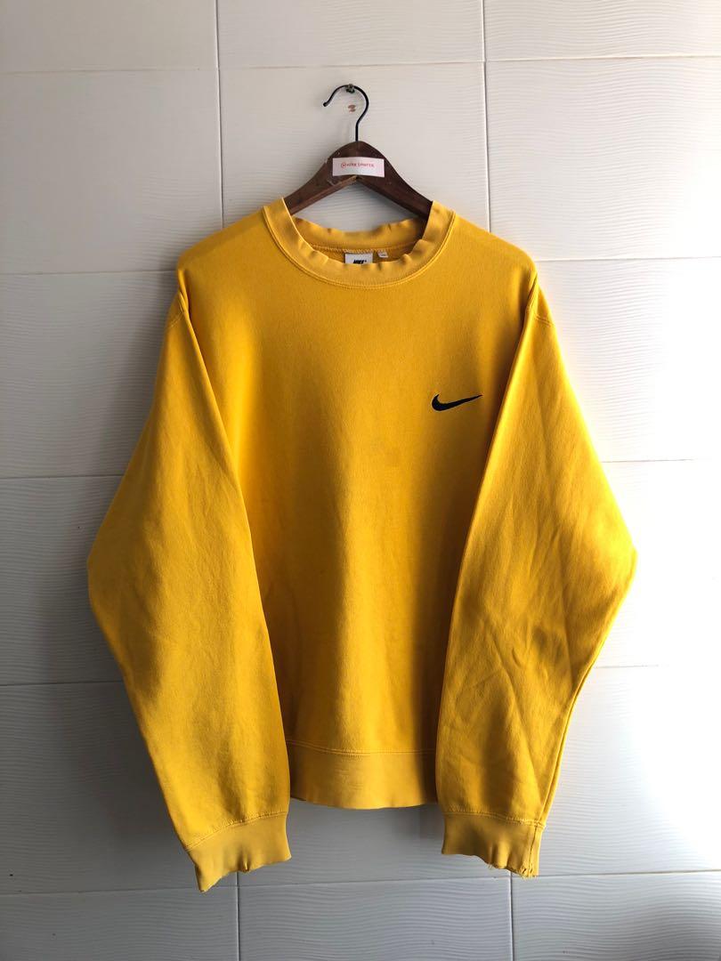 nike yellow sweatshirt vintage