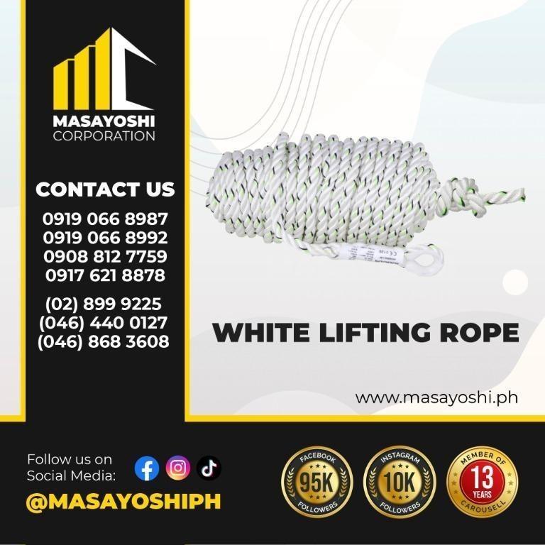 White Lifting Rope Rope Lifting Equipment Climbing Rope Lifter