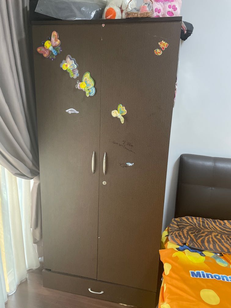 2 door wardrobe with inner lock and keys , Furniture & Home Living