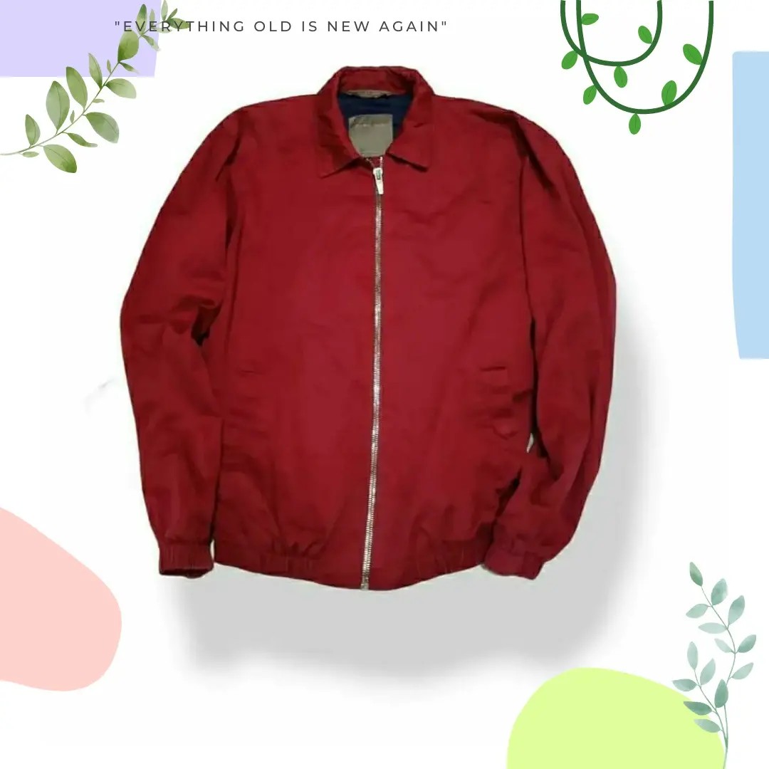 Zara man red casual harrington jacket Fesyen Pria Pakaian Baju
