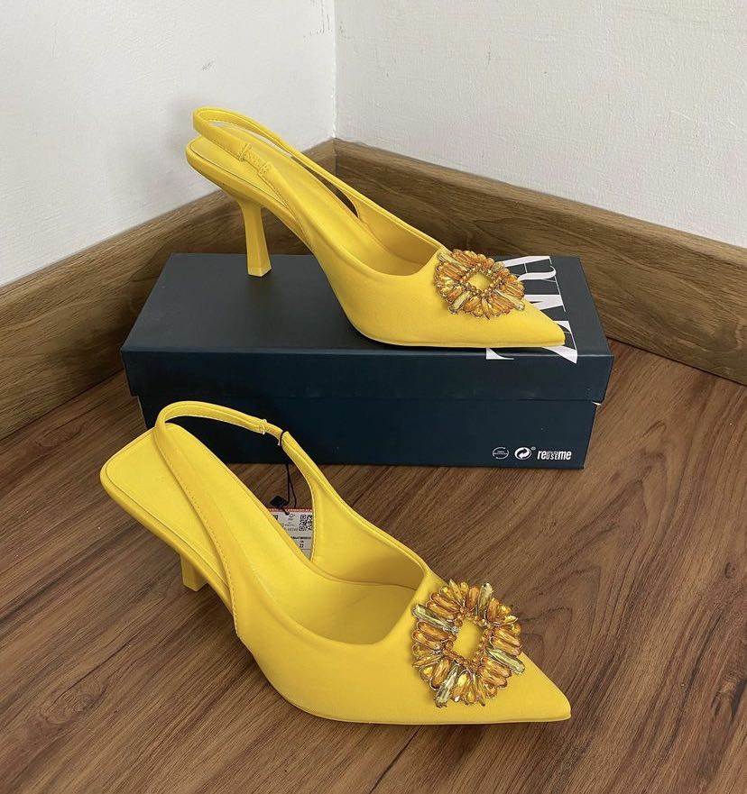 zara yellow shoes