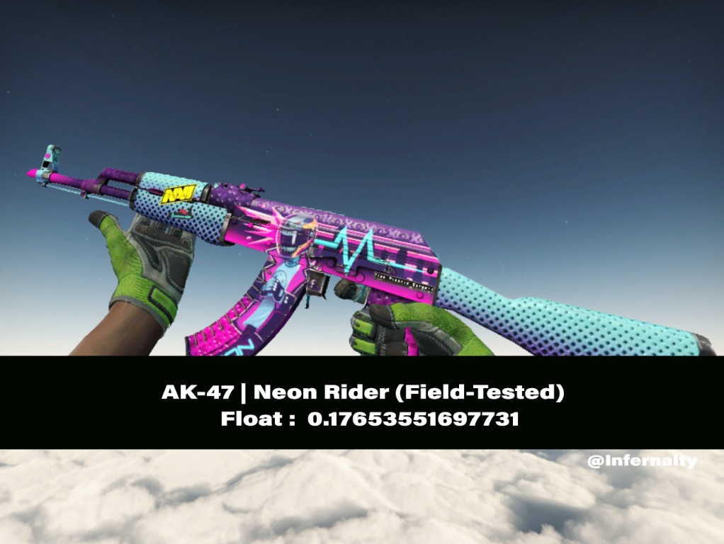 (0.16-0.17FV) AK-47 Neon Rider FT CSGO SKINS KNIVES, Video Gaming ...