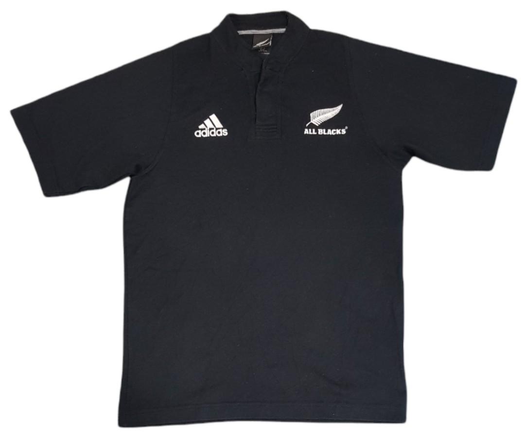 ADIDAS ALL BLACK POLO T SHIRT
