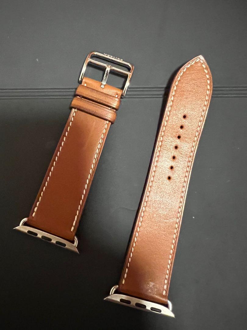 Apple Watch Hermes leather strap gold single tour 42 44 45mm