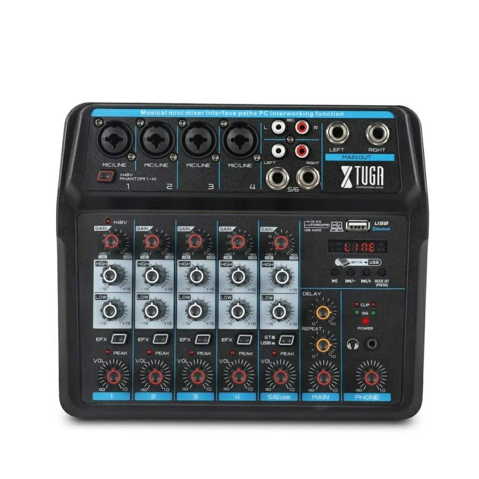 Audio Mixer 6 Channel Mini Multifunction Music Mixer PC Interface Audio