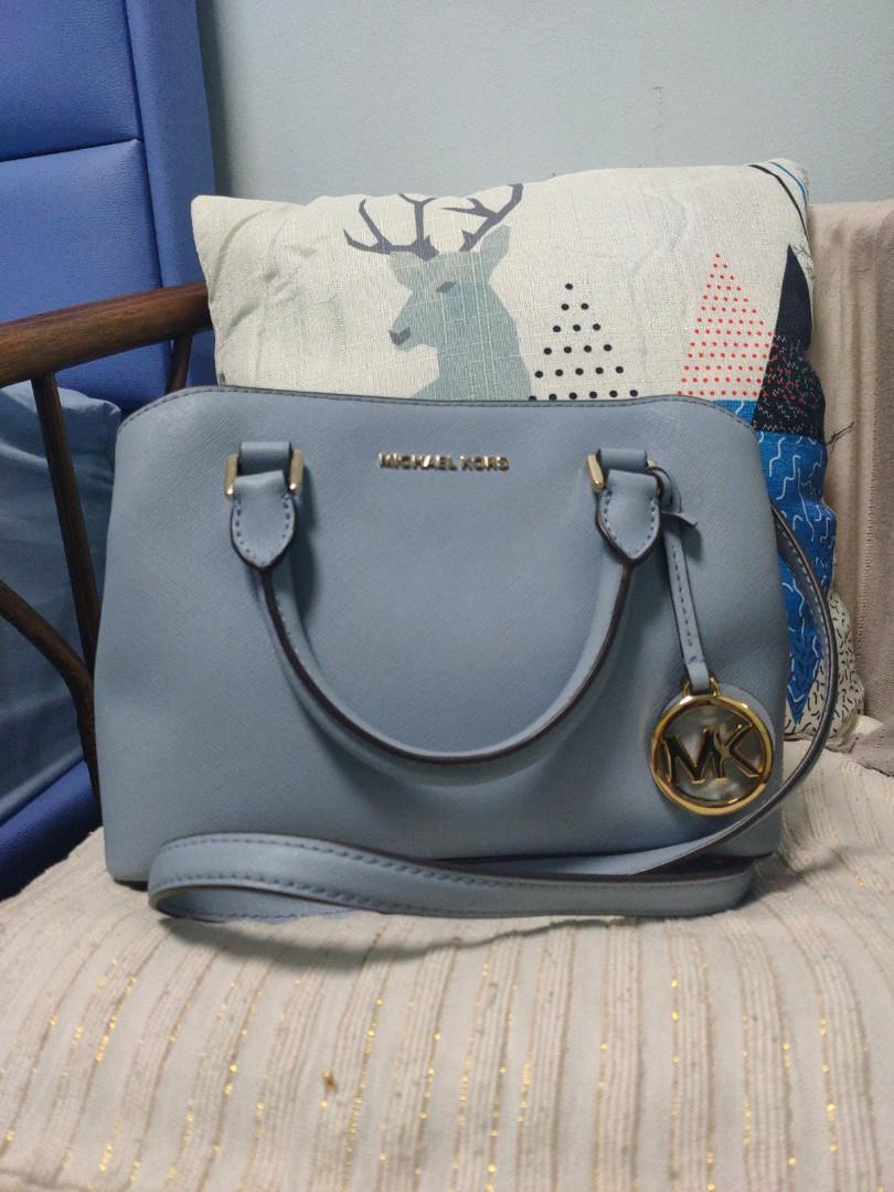 Authentic Michael Kors Sky blue Handbag, Luxury, Bags & Wallets on Carousell