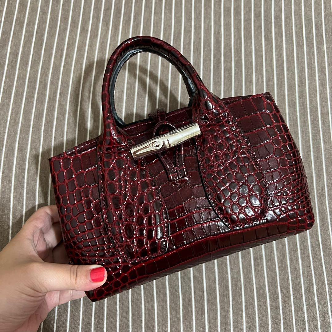 AUTHENTIC PRELOVED LONGCHAMP ROSEAU TOP HANDLE BAG XS (BURGUNDY