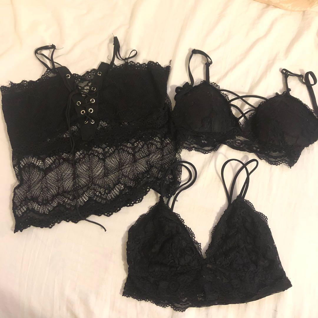 Preloved Cheap Bundle Like New / New Lace Bralettes, Women's Fashion, Tops,  Other Tops on Carousell