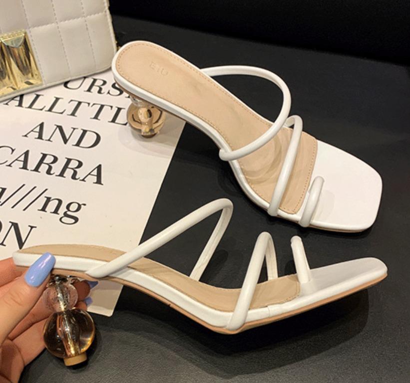 Glass block heel sandals new arrivals