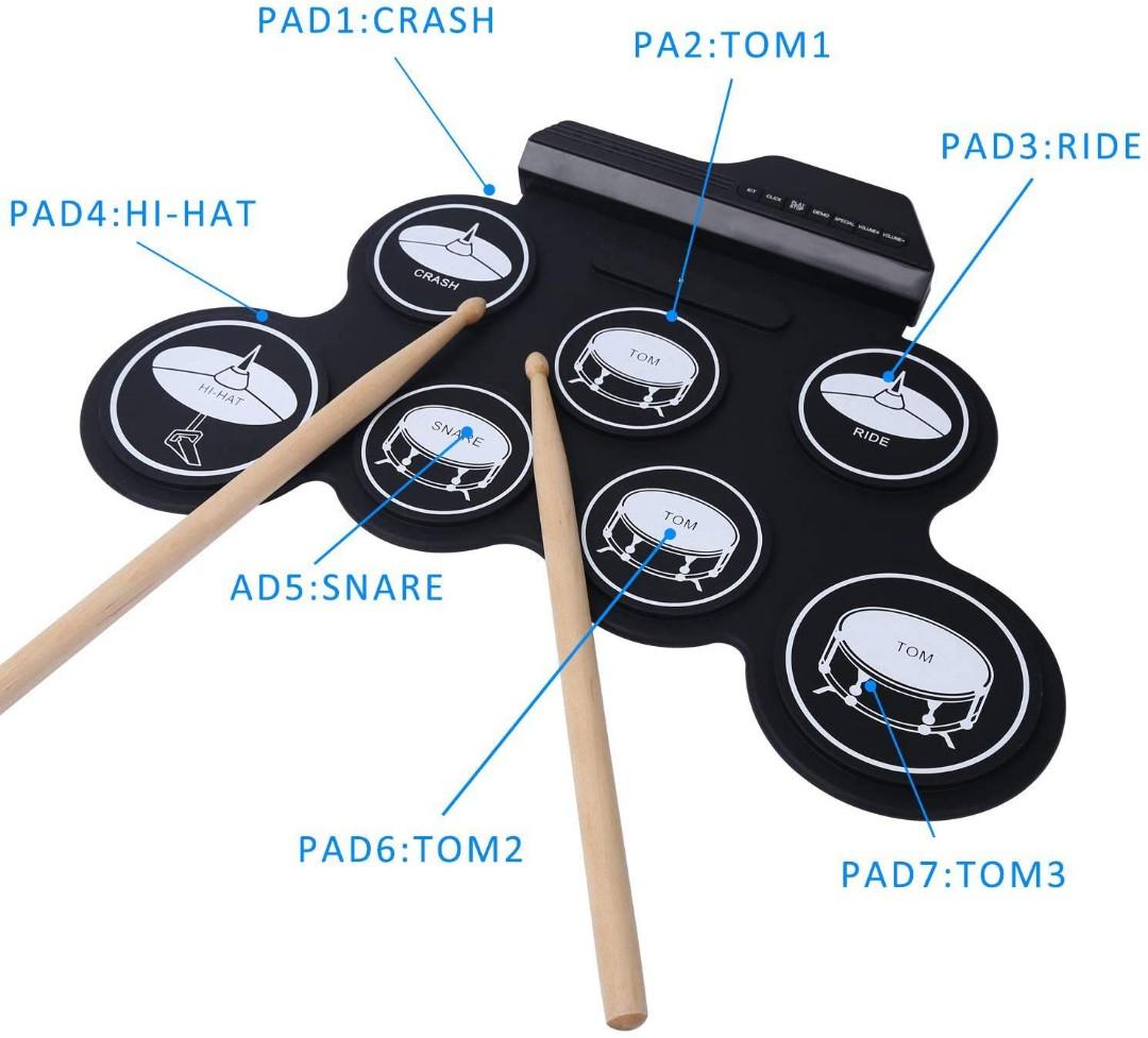 CAHAYA Roll Up Electronic Drum Kit Foldable Musical Entertainment